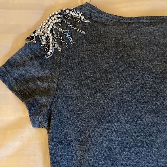 Ellison Cap Sleeve Woman’s Top with Sequin Embellished Shoulder. Size Small. - Picture 6 of 7